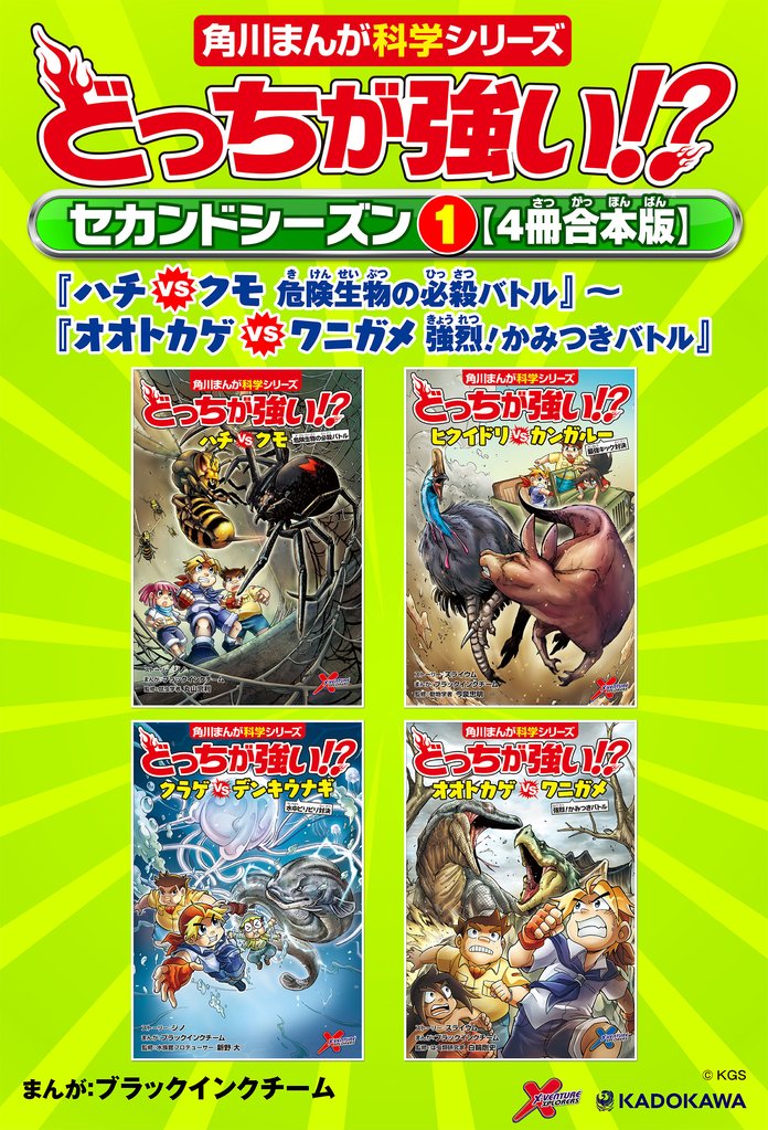 どっちが強い！？　セカンドシーズン（１） 【４冊合本版】 『ハチvsクモ　危険生物の必殺バトル』～『オオトカゲvsワニガメ　強烈！かみつきバトル』